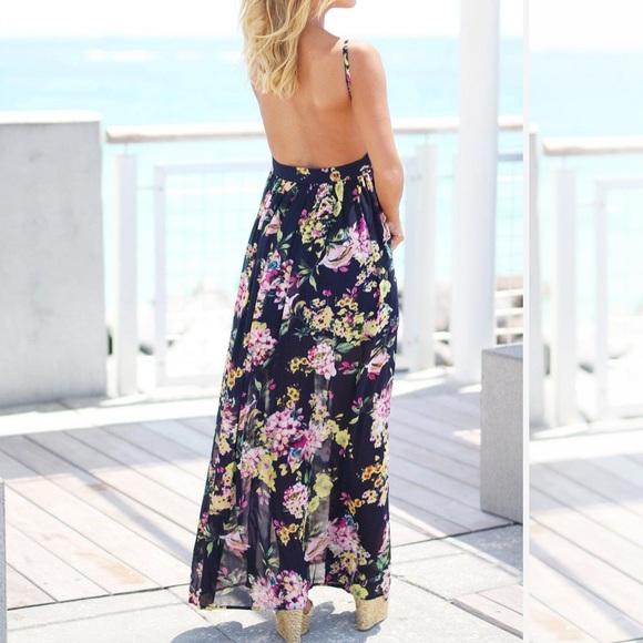FSL Floral Backless Dress - Picture 3 of 11